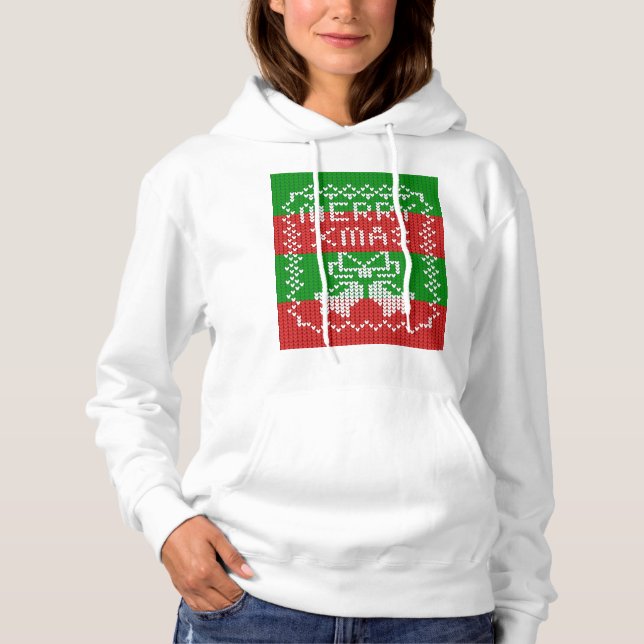 À Capuche Vilain pull motif sonnettes Joyeux fils Xmas (Devant)