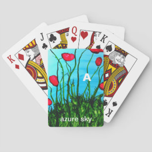 A - Cartes de jeu azurées d'art d'alphabet de ciel