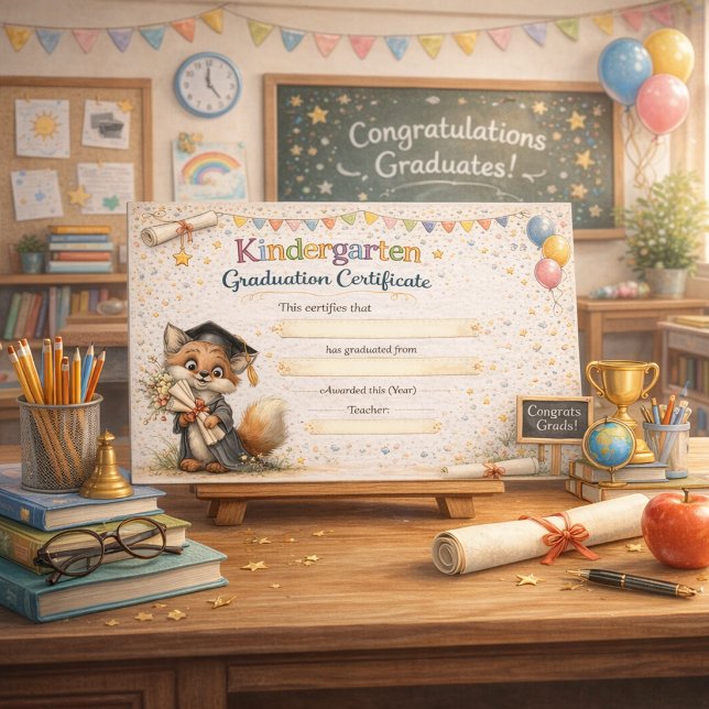 A Cheerful Fox Celebrating Graduation (Créateur téléchargé)