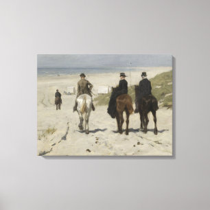 À cheval tour le long de la plage - toile de