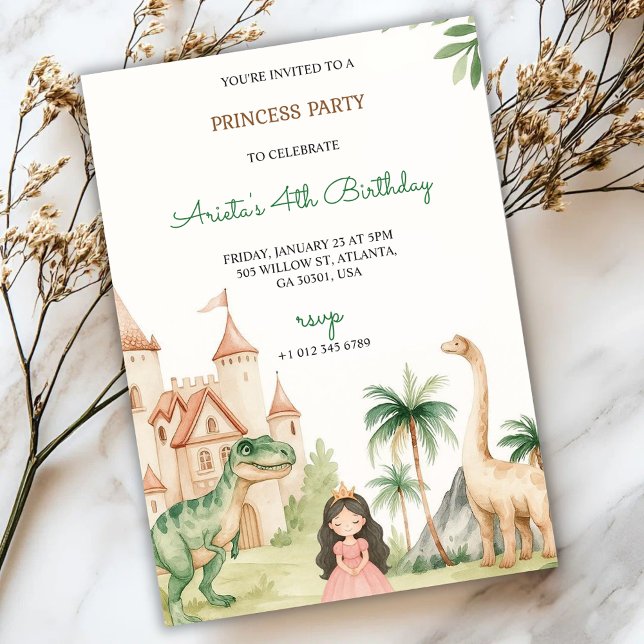 A children's party invitation with a princess (Créateur téléchargé)