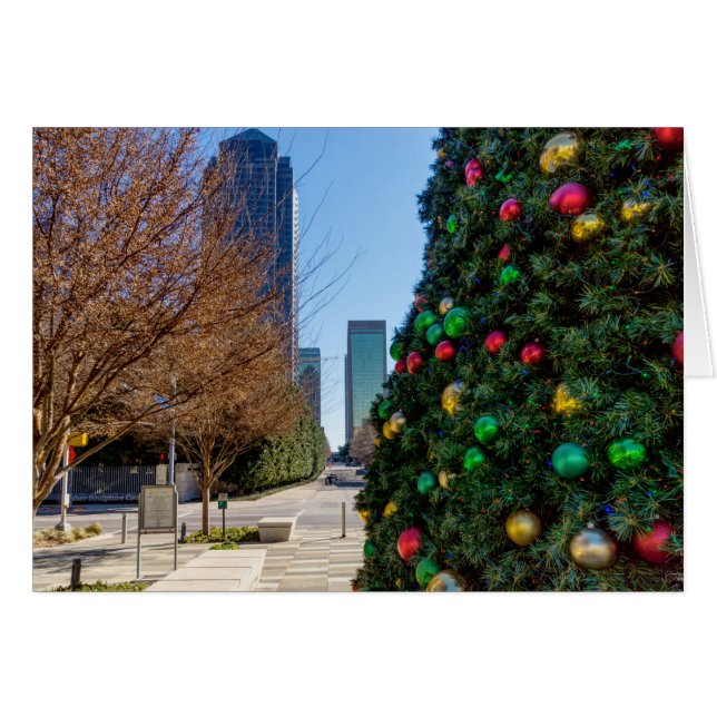 A Côté De La Carte De Voeux De Noël Dallas Tree (Devant horizontal)