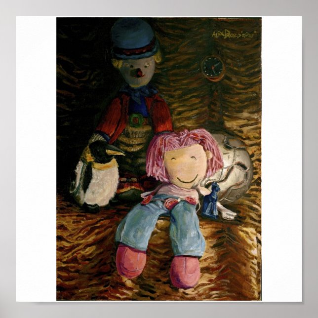 À côté d'une affiche de pingouin (Devant)