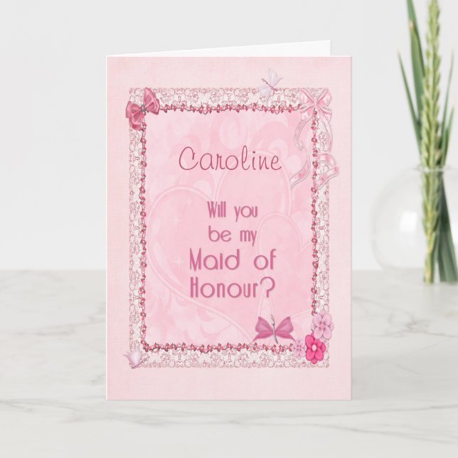 A craft look Maid of Honour invitation (Devant)