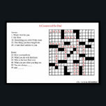 A Crossword for Dad Poster Print<br><div class="desc">This design has all of the wonderful qualities of an awesome Father all in one crossword puzzle. The crossword and clues are in black and white and the answers are filled in with red.</div>