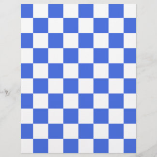 à damiers - Blanc et Royal Blue