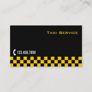 à damiers Carte de visite de service Taxi/Limo en