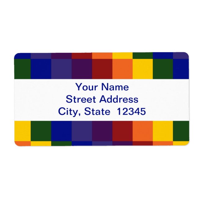 à damiers étiquette d'expédition Rainbow (Devant)