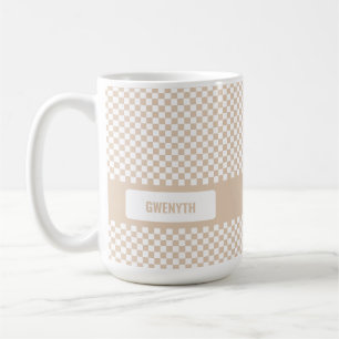 À damiers personnalisée Light Mug de café neutre