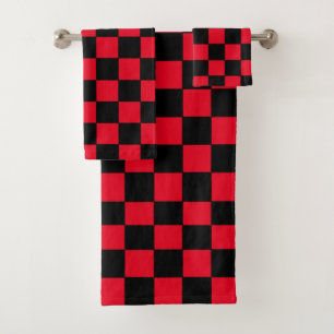 à damiers rouge et noir