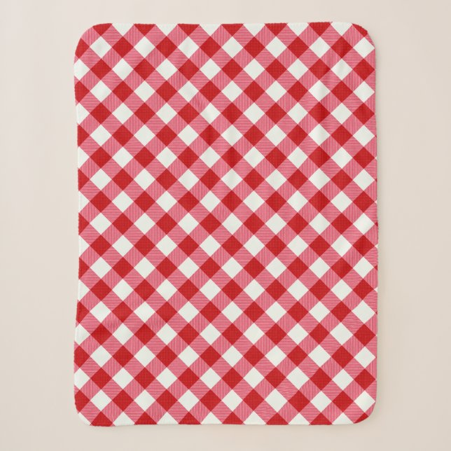 à damiers tartan plaid classique rouge blanc textu (Devant)