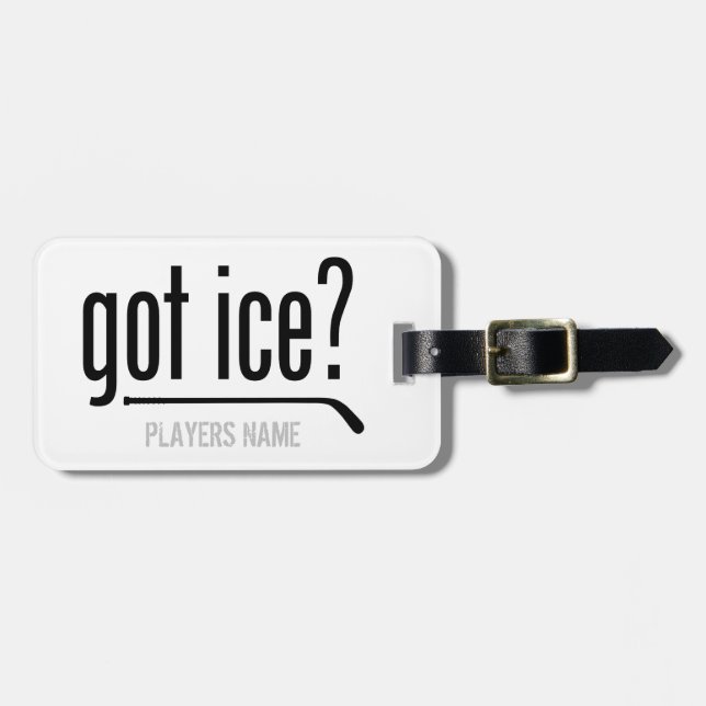 a de la glace ? (hockey) étiquette à bagages (Devant horizontal)