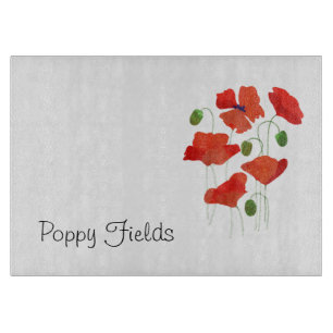 À Découper Chic Scarlet Field Poppies Planche de coupe en ver