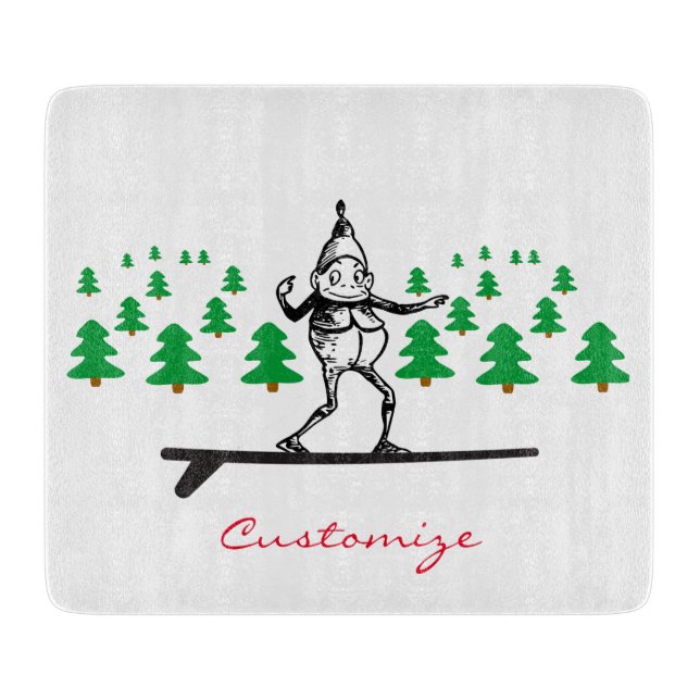 À Découper Elfe sur la planche de surf Thunder_Cove (Devant)