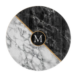 À Découper Faux Noir Blanc Marbre Coupe Planche Personnalisée