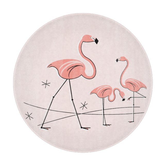 À Découper Flamants roses Rose Trio 2 planche ronde (Devant)