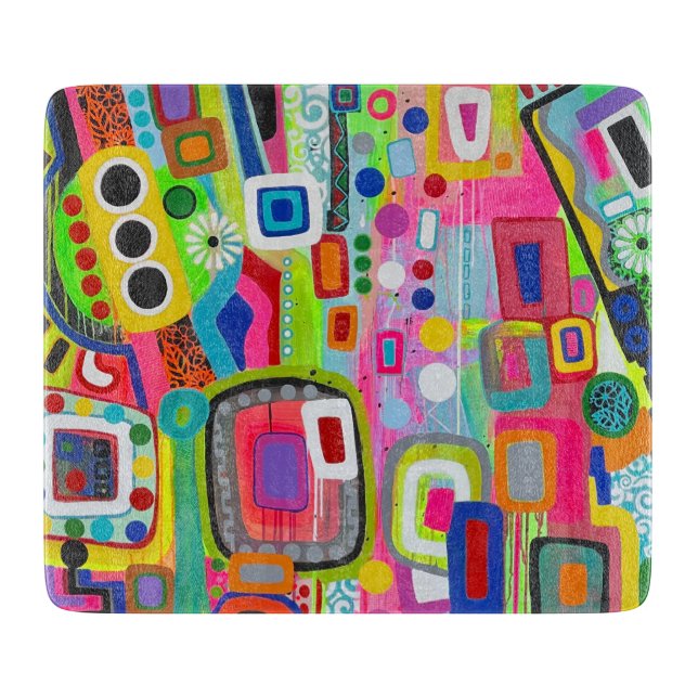 À Découper Happy Place 6 x 7 Déco Planche de coupe en verre (Devant)