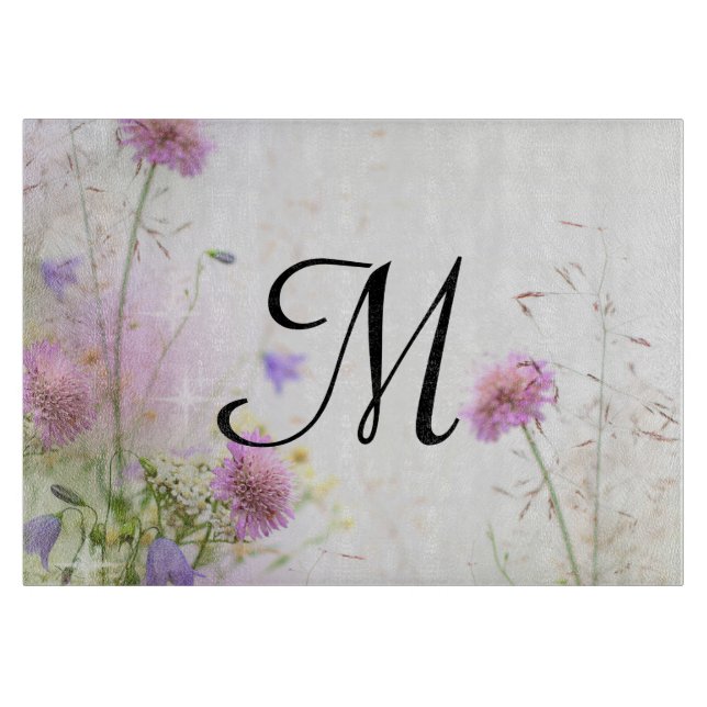 À Découper Lavande Fleurs sauvages Monogramme Planche de coup (Devant)
