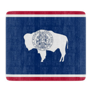 À Découper Petite planche de coupe en verre avec drapeau du W