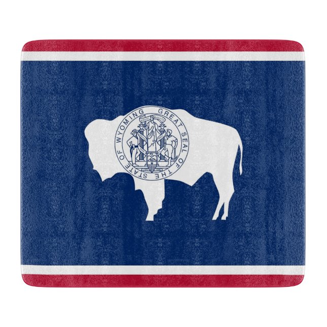 À Découper Petite planche de coupe en verre avec drapeau du W (Devant)