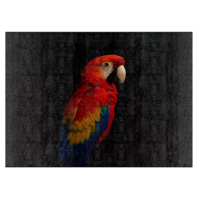 À Découper Planche Black 4 Luxe Glass Scarlet Parrot (Devant)