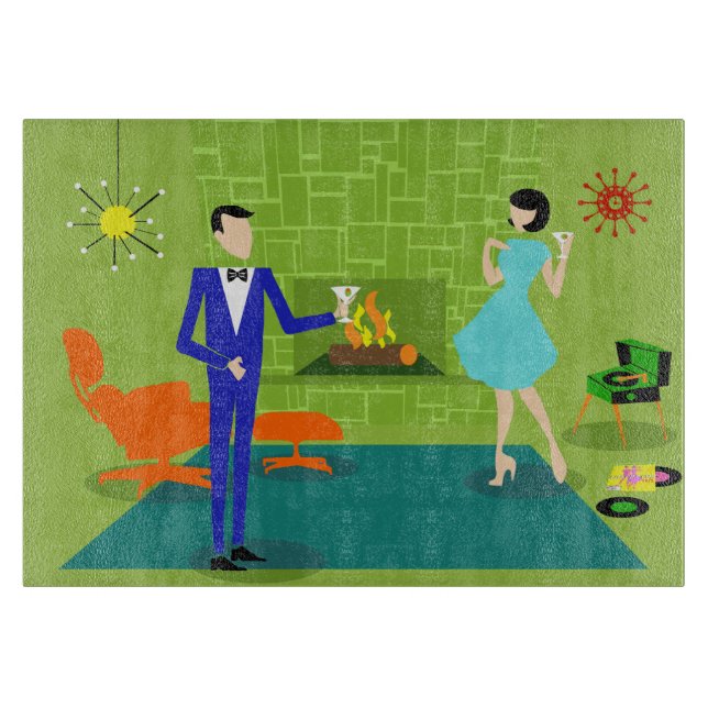 À Découper Planche Couple Moderne Du Milieu Du Siècle (Devant)