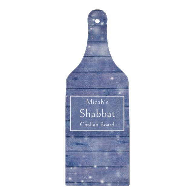 À Découper Planche de Challah de Shabbat, Bois Bleu, Maison d (Devant)
