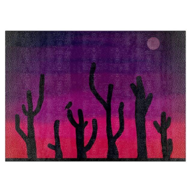 À Découper Planche de coupe de verre Coupe de soleil Saguaro (Devant)