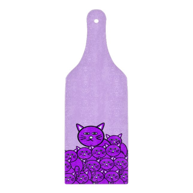 À Découper Planche de coupe en verre Chat Purple Meow (Devant)