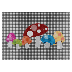À Découper Planche de coupe en verre de champignons lunaires