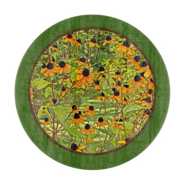 À Découper Planche de coupe en verre de Confleurs Jaunes (Devant)