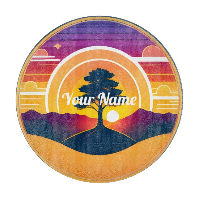 À Découper Planche de coupe en verre de plateau de l'arbre pa (Devant)