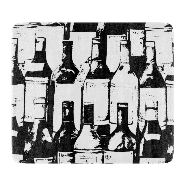À Découper Planche de coupe en verre pour les amateurs de vin (Devant)