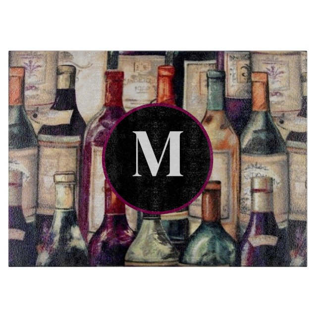 À Découper Planche de coupe en verre pour les amateurs de vin (Devant)