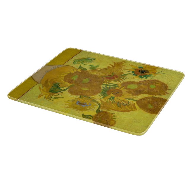 À Découper Planche de coupe en verre Van Gogh Sunflowers (Coin)