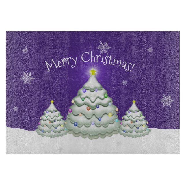 À Découper Planche de coupes pourpre de sapin de Noël (Devant)