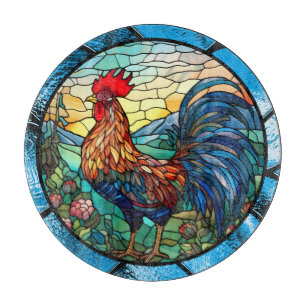 À Découper Planche de découpe de coq en verre filé Faux