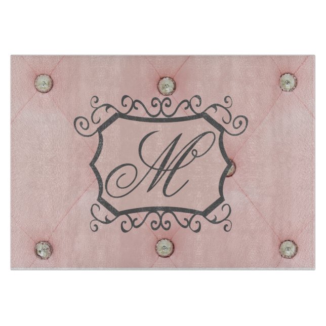 À Découper Planche de diamant Pink Tufted Verre Découpe (Devant)