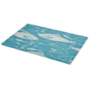 À Découper Planche de Poisson de Style Vintage Côte en Verre
