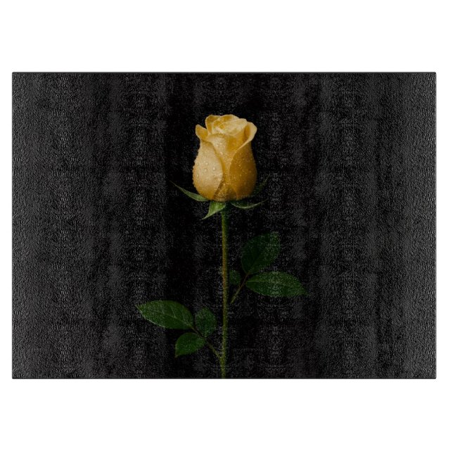À Découper Planche de verre Black 4 Luxe Rose jaune ensoleill (Devant)