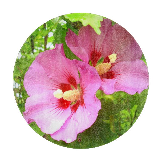 À Découper Planche de verre Hibiscus rose (Devant)