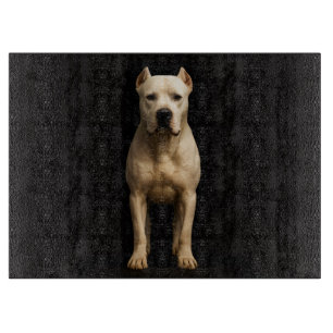 À Découper Planche en verre Black 4 Luxe avec Dogo Argentino
