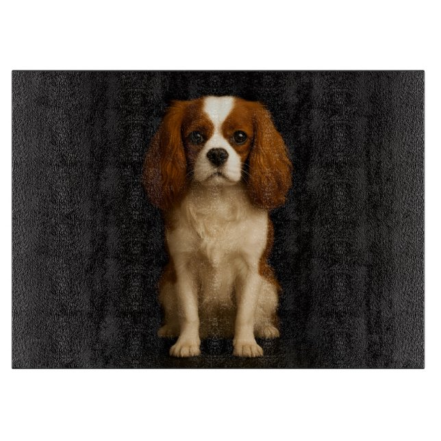À Découper Planche en verre Black 4 Luxe Cavalier Spaniel (Devant)
