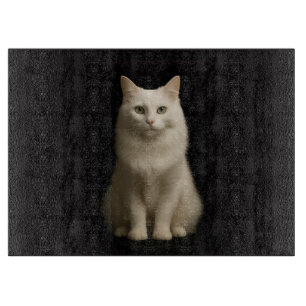 À Découper Planche en verre Black 4 Luxe Chat Angora Turc