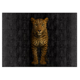 À Découper Planche en verre Black 4 Luxe Léopard Majestueux