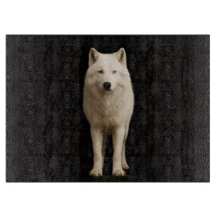 À Découper Planche en verre Black 4 Luxe Loup Arctique Ivoire