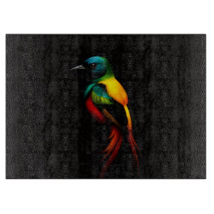 À Découper Planche en verre Black 4 Luxe Oiseau tropical arc-