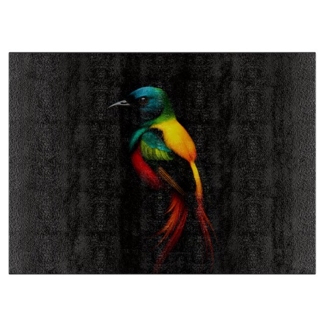 À Découper Planche en verre Black 4 Luxe Oiseau tropical arc- (Devant)