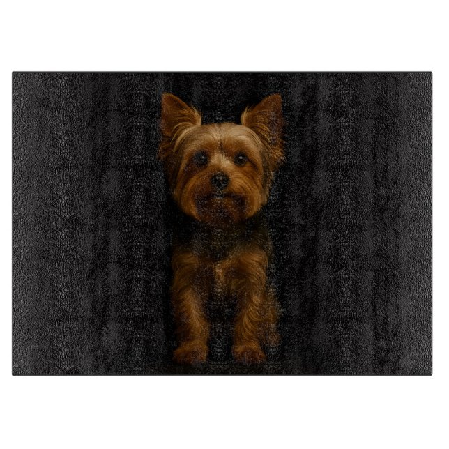 À Découper Planche en verre Black 4 Luxe Yorkshire Terrier (Devant)