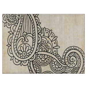 À Découper Planche Motif Mehndi Beige